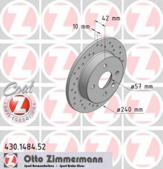 Тормозной диск ZIMMERMANN 430148452 (фото 1)