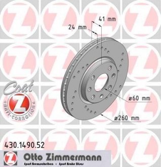 Тормозной диск ZIMMERMANN 430149052