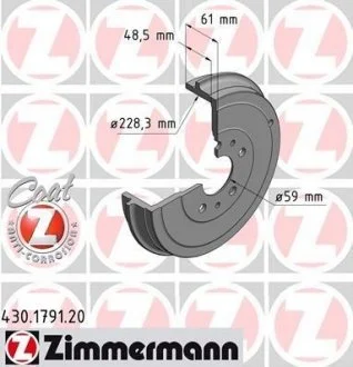 Гальмівний барабан COAT Z ZIMMERMANN 430179120 (фото 1)