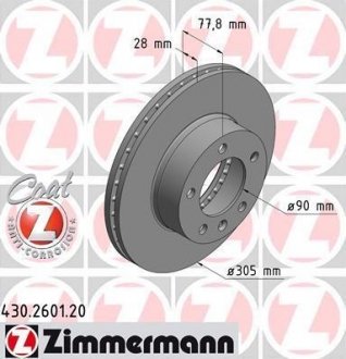 Тормозной диск ZIMMERMANN 430260120 (фото 1)