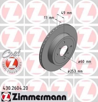 Тормозной диск ZIMMERMANN 430260420