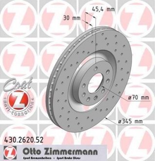Тормозной диск ZIMMERMANN 430262052 (фото 1)