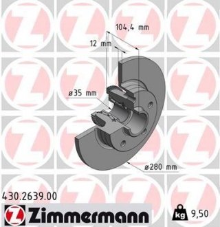 Тормозной диск ZIMMERMANN 430263900 (фото 1)