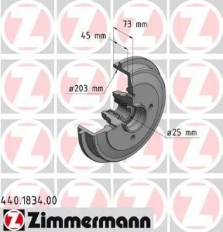 Тормозной барабан ZIMMERMANN 440.1834.00