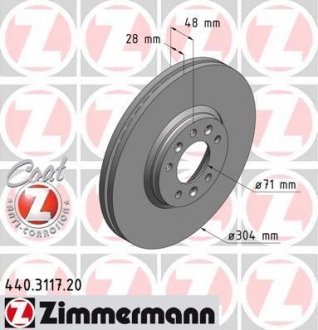 Гальмівний диск ZIMMERMANN 440.3117.20 (фото 1)