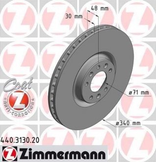 Гальмівний диск ZIMMERMANN 440313020