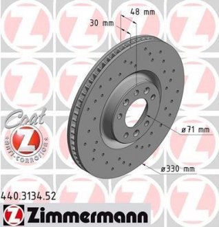Гальмівний диск ZIMMERMANN 440313452 (фото 1)