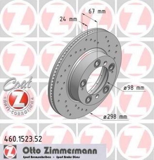 Тормозной диск ZIMMERMANN 460152352 (фото 1)