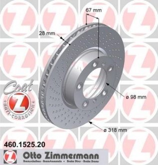 Тормозной диск ZIMMERMANN 460152520 (фото 1)