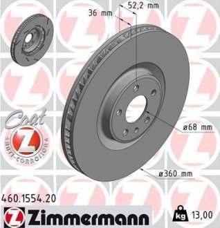 Тормозной диск ZIMMERMANN 460155520