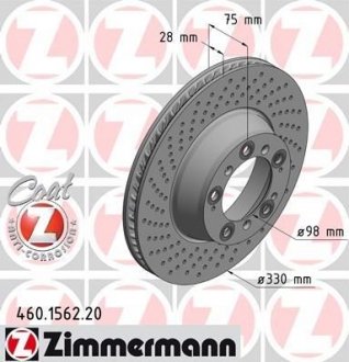 Тормозной диск ZIMMERMANN 460156220 (фото 1)