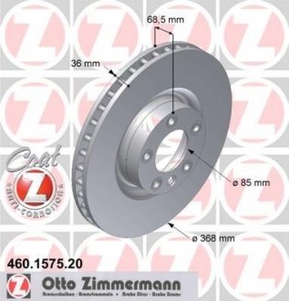Тормозной диск ZIMMERMANN 460157520 (фото 1)
