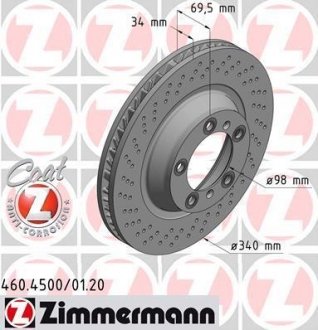 Тормозной диск ZIMMERMANN 460450020 (фото 1)
