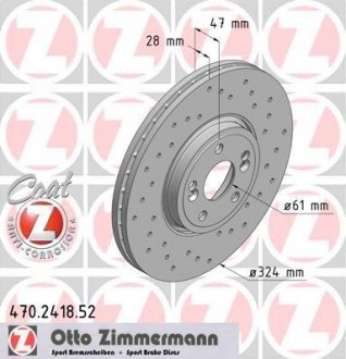 Тормозной диск ZIMMERMANN 470241852