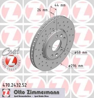Гальмівний диск ZIMMERMANN 470243252 (фото 1)
