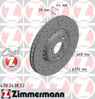 Тормозной диск ZIMMERMANN 470243852 (фото 1)