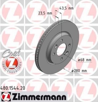 Гальмівний диск ZIMMERMANN 480154420