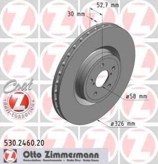 Тормозной диск ZIMMERMANN 530246020 (фото 1)