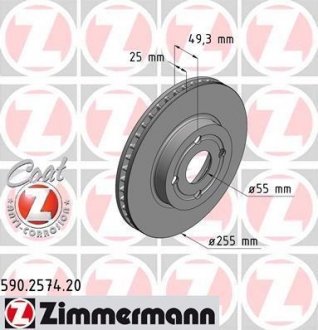 Тормозной диск ZIMMERMANN 590257420