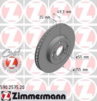 Тормозной диск ZIMMERMANN 590257520 (фото 1)