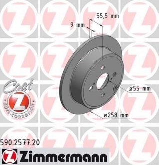 Тормозной диск ZIMMERMANN 590257720