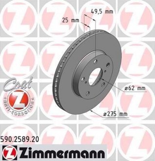 Тормозной диск ZIMMERMANN 590258920