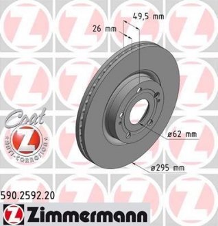 Тормозной диск ZIMMERMANN 590259220 (фото 1)