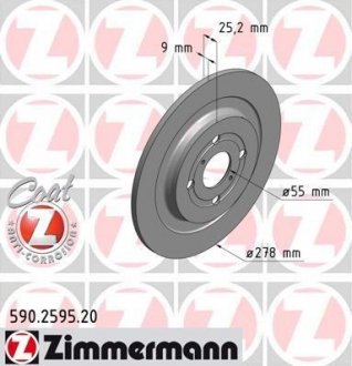 Тормозной диск ZIMMERMANN 590259520 (фото 1)