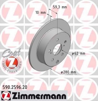 Тормозной диск ZIMMERMANN 590259620