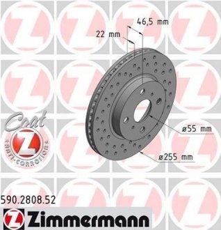 Тормозной диск ZIMMERMANN 590280852 (фото 1)