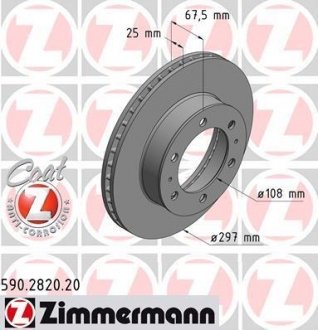 Передній Toyota Highlux, Fortuner 05- (297x25) ZIMMERMANN 590282020