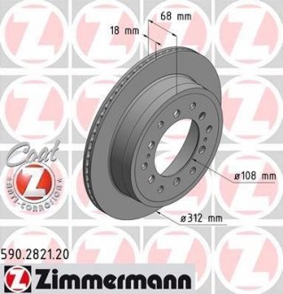 Тормозной диск ZIMMERMANN 590282120 (фото 1)