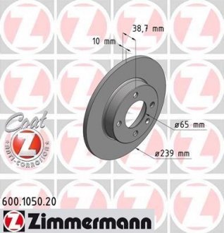 Тормозной диск ZIMMERMANN 600105020