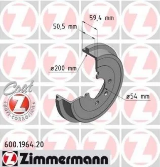Гальмівний барабан ZIMMERMANN 600.1964.20