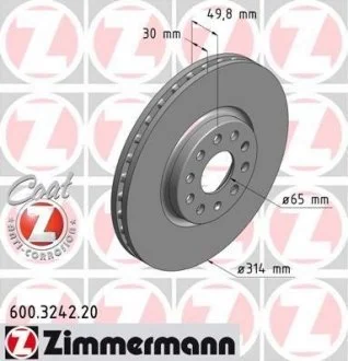 Тормозной диск ZIMMERMANN 600324220