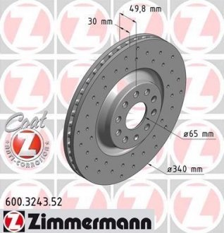 Тормозной диск ZIMMERMANN 600324352 (фото 1)