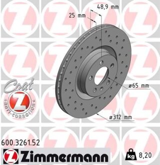 Гальмівний диск SPORT BRAKE DISC Z ZIMMERMANN 600326152
