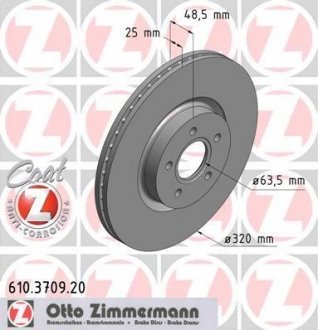 Тормозной диск ZIMMERMANN 610370920