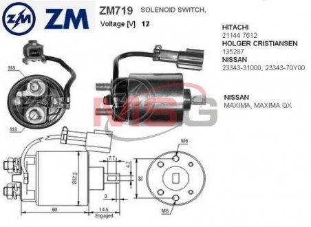Втягивающее реле ZM ZM719 (фото 1)