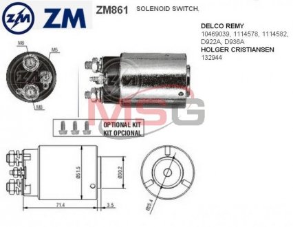 Реле втягивающего стартера ZM ZM861